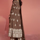 Wood Brown Embroidered Silk Salwar Suit