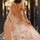 Beige Brown Zari Woven Linen Silk Saree