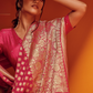 Timeless Solid Woven Saree in Viscose Georgette Fabric
