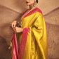 Titanium Yellow Zari Woven Silk Saree