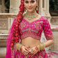 Rani Pink Silk Bridal Lehenga with Peacock & Elephant Motif Embroidery