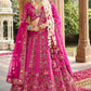 Imperial Rani Pink Silk Wedding Lehenga featuring Handcrafted Zari & Resham Work