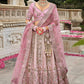 Blush Pink Silk Bridal Lehenga with Heritage Elephant & Peacock Embroidery