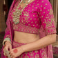 Rani Pink Silk Bridal Lehenga with Heavy Zari & Peacock Embroidery