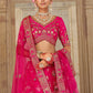 Rani Pink Silk Bridal Lehenga with Doli-Baraat & Peacock Motif Embroidery