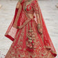 Heritage Red Silk Bridal Lehenga with Elephant & Peacock Motif Embroidery