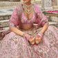 Blush Pink Silk Bridal Lehenga with Heritage Elephant & Peacock Embroidery