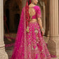 Rani Pink Silk Bridal Lehenga with Peacock & Elephant Motif Embroidery