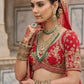 Heritage Red Silk Bridal Lehenga with Elephant & Peacock Motif Embroidery