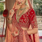 Imperial Red Silk Wedding Lehenga featuring Handcrafted Zari & Khatli Work