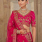 Rani Pink Silk Bridal Lehenga with Doli-Baraat & Peacock Motif Embroidery
