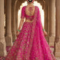 Rani Pink Silk Bridal Lehenga with Heavy Zari & Peacock Embroidery