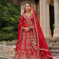 Heritage Red Silk Bridal Lehenga with Elephant & Peacock Motif Embroidery