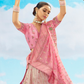 Soft Pink Gold Embroidery Designer Silk Lehenga Choli