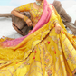 Sunset Orange Yellow Embroidered Designer Silk Lehenga