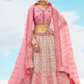 Soft Pink Gold Embroidery Designer Silk Lehenga Choli