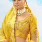 Sunset Orange Yellow Embroidered Designer Silk Lehenga