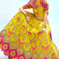 Yellow Pink Silk Bridal Lehenga with Cut Work Mirror Embroidery