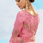 Soft Pink Gold Embroidery Designer Silk Lehenga Choli