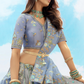 Grey Light Blue Silk Heavy Embroidered Wedding Lehenga Choli