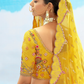Sunset Orange Yellow Embroidered Designer Silk Lehenga