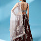 Coffee Brown Georgette Designer Lehenga Choli with Zari, Sequins & Thread work