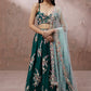 Teal Green Georgette Designer Lehenga Choli with Zari, Sequins & Thread work