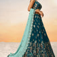 Teal Green Georgette Lehenga Choli with Heavy Sequins Embroidery work