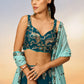 Teal Green Georgette Lehenga Choli with Heavy Sequins Embroidery work