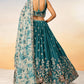 Teal Blue Chiffon Lehenga Choli with Sequins work