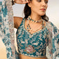 Teal Blue Chiffon Lehenga Choli with Sequins work