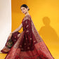 Mulberry Purple Kalamkari Woven Handloom Raw Silk Saree