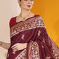 Mulberry Purple Kalamkari Woven Handloom Raw Silk Saree