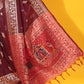Mulberry Purple Kalamkari Woven Handloom Raw Silk Saree