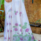 White & Purple Muga Cotton Saree with Woven Pallu & All Over Butti work