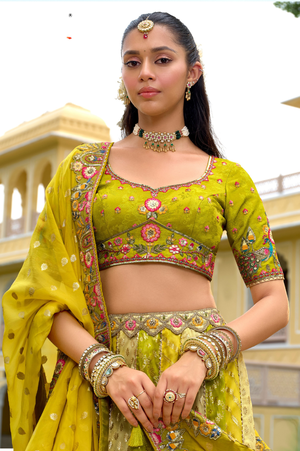 Fancy_silk_lehenga_with_embroidery_and_cut_work_border_2 - LaVante Fashion