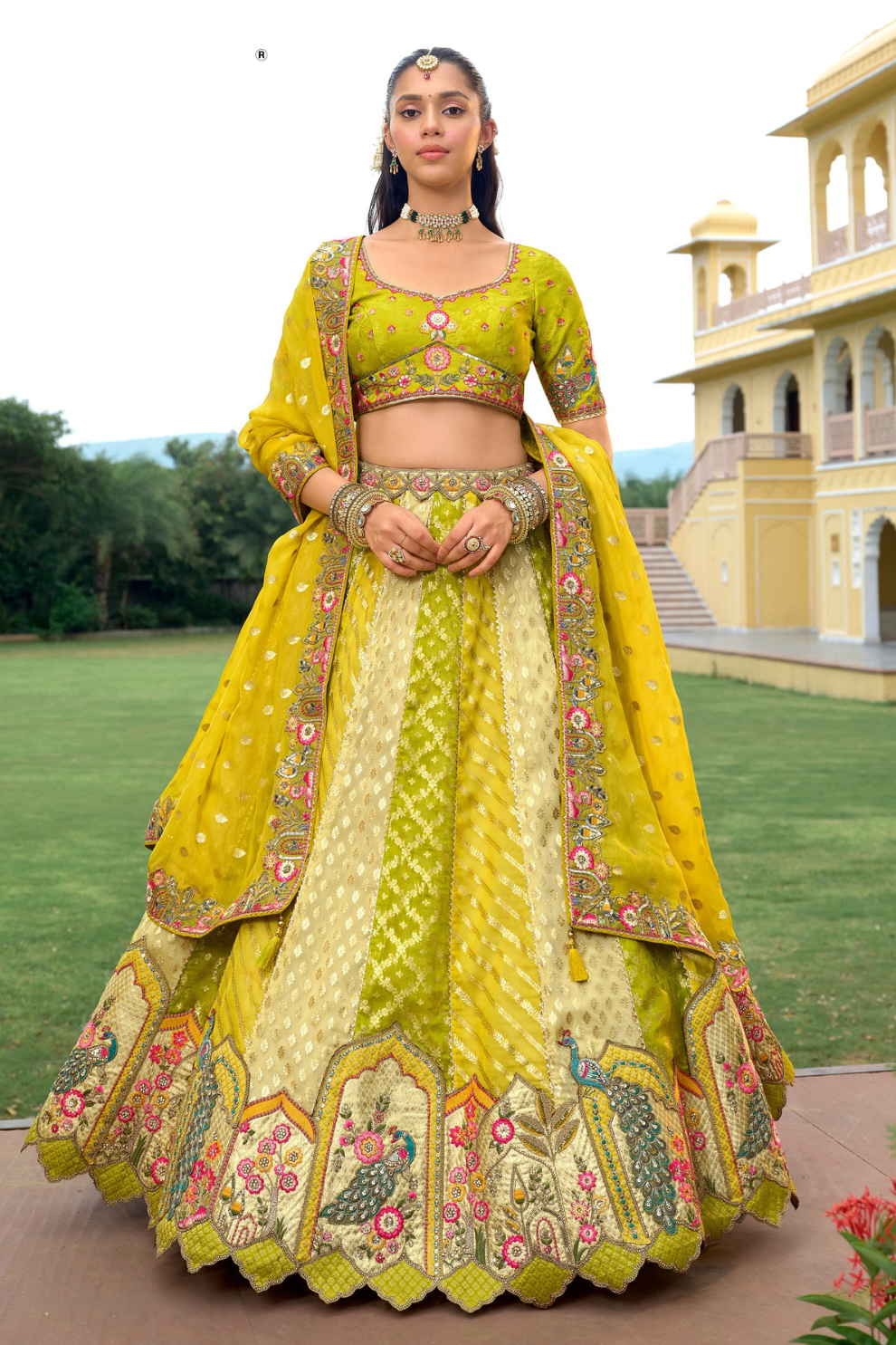 Fancy_silk_lehenga_with_embroidery_and_cut_work_border_3 - LaVante Fashion
