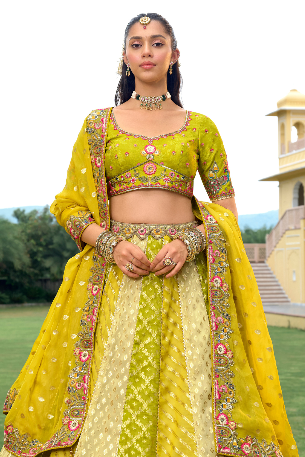Fancy_silk_lehenga_with_embroidery_and_cut_work_border_4 - LaVante Fashion