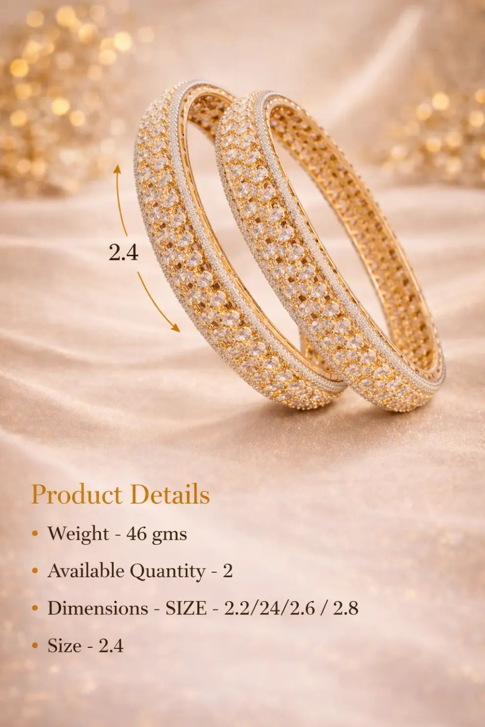 Gold_Plated_Crystal_Bangle - LaVante Fashion