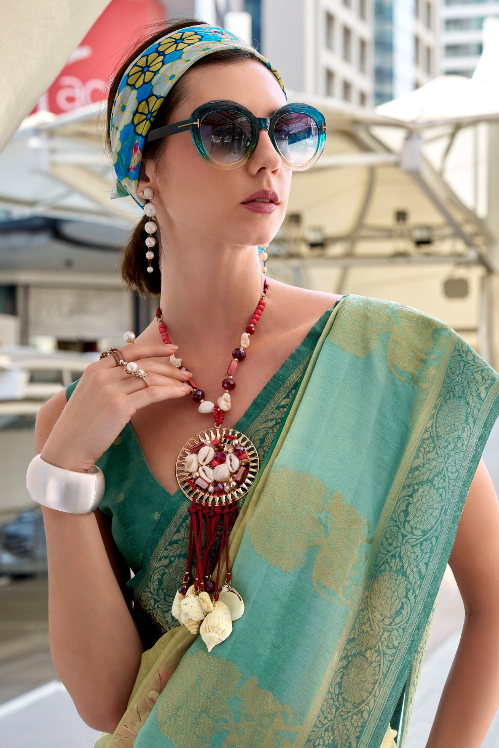 Handloom Modal Silk with Pichwai Digital Print & Zari Weaving - LaVante Fashion