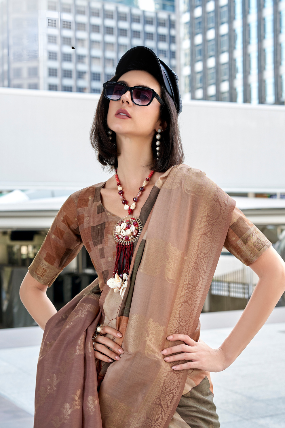 Handloom Modal Silk with Pichwai Digital Print & Zari Weaving - LaVante Fashion