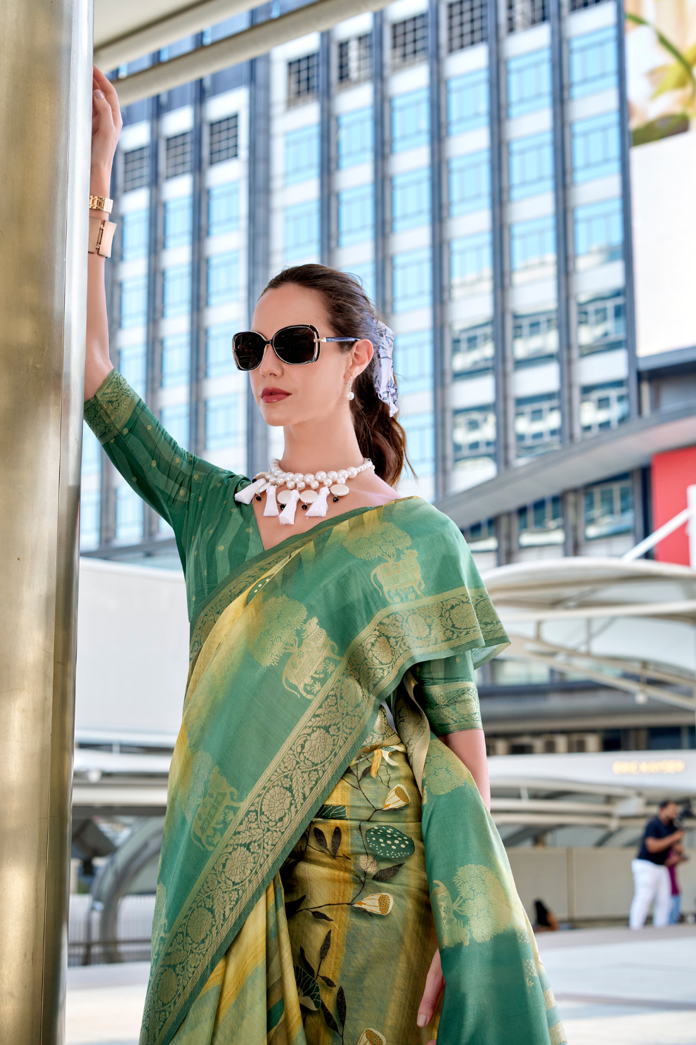 Handloom Modal Silk with Pichwai Digital Print & Zari Weaving - LaVante Fashion