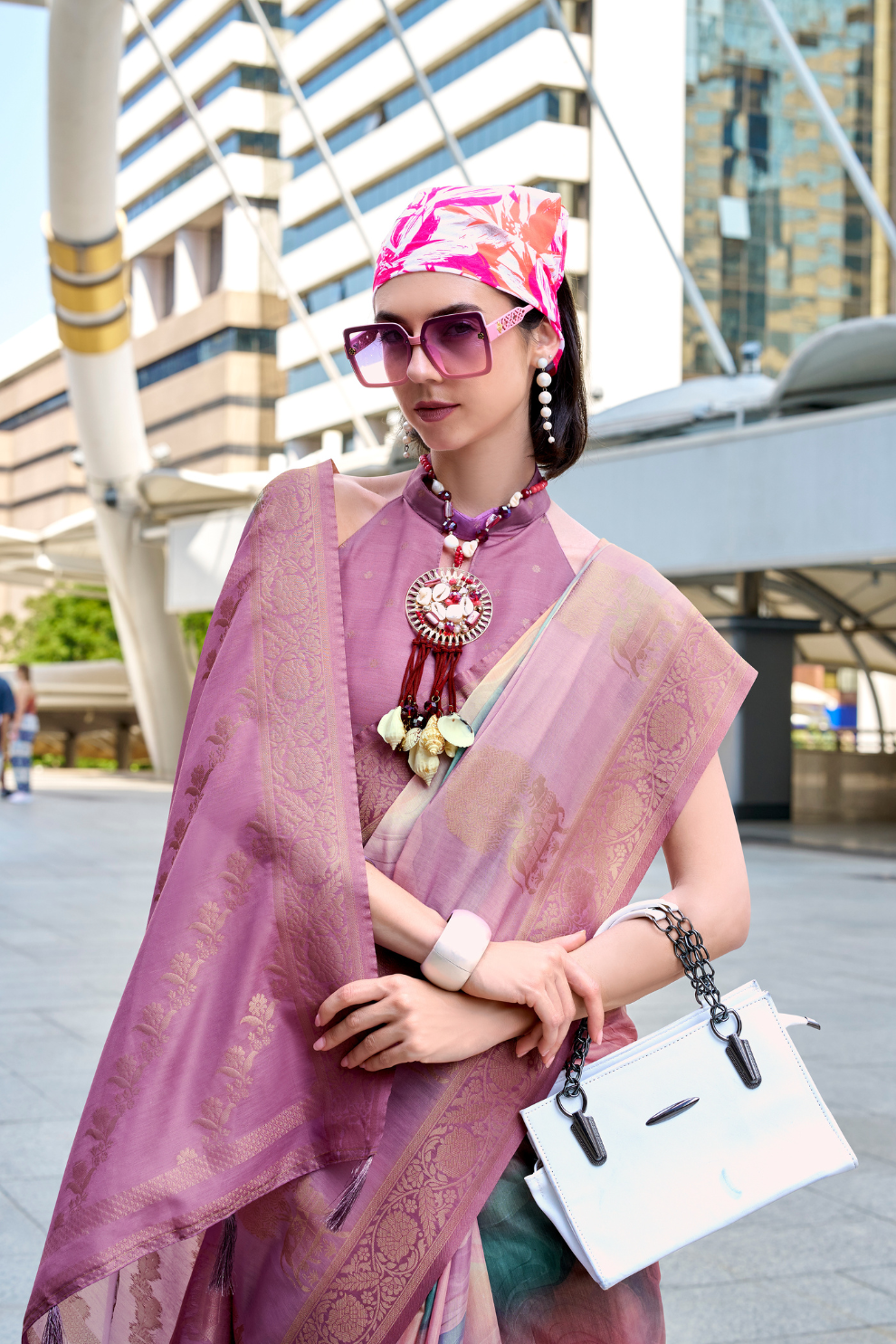 Handloom Modal Silk with Pichwai Digital Print & Zari Weaving - LaVante Fashion