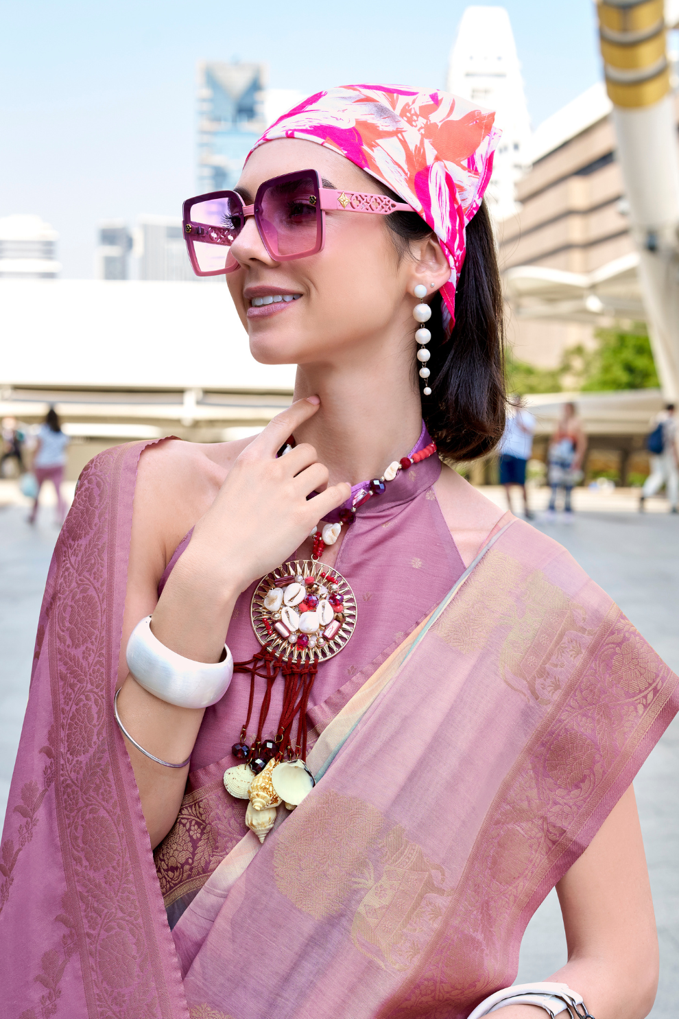Handloom Modal Silk with Pichwai Digital Print & Zari Weaving - LaVante Fashion