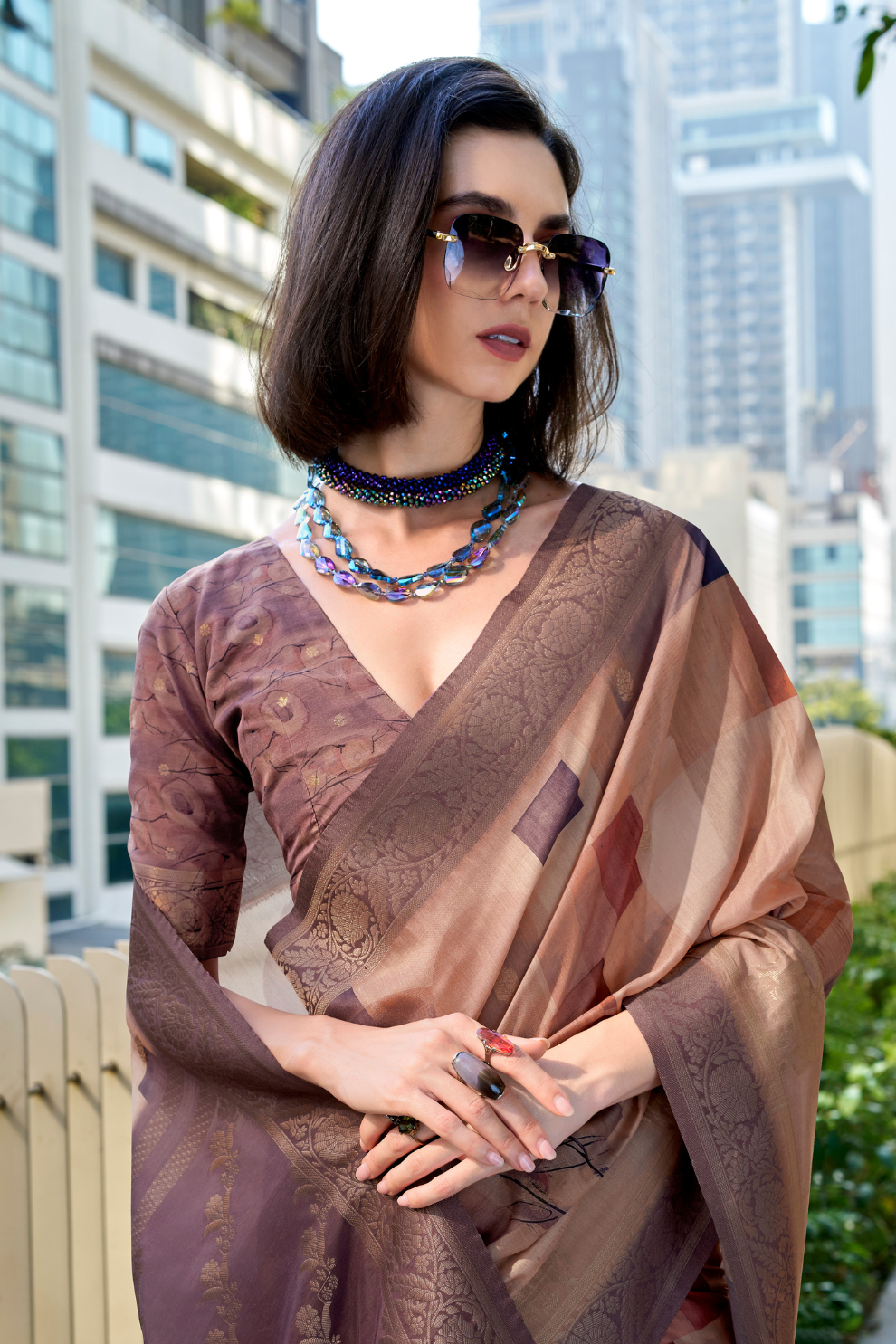 Handloom Modal Silk with Pichwai Digital Print & Zari Weaving - LaVante Fashion