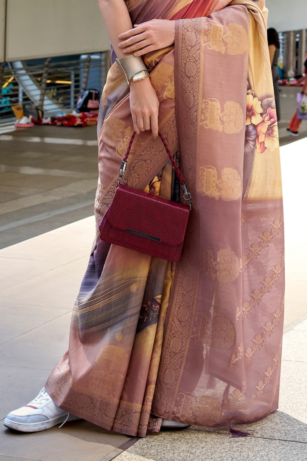 Handloom Modal Silk with Pichwai Digital Print & Zari Weaving - LaVante Fashion