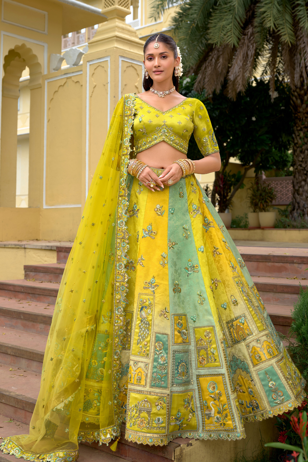 Heavy_embroidered_silk_lehenga_for_bridesmaids_and_wedding_events_1 - LaVante Fashion