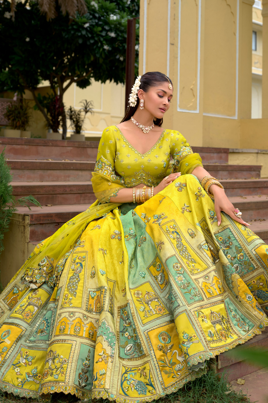 Heavy_embroidered_silk_lehenga_for_bridesmaids_and_wedding_events_2 - LaVante Fashion
