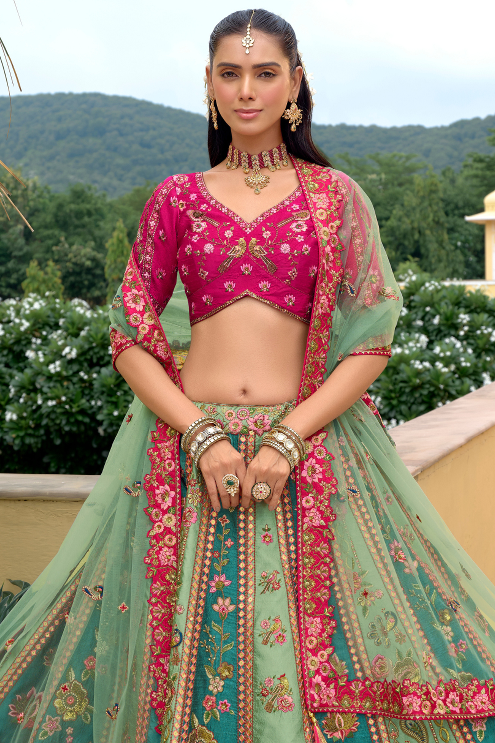 Indian_designer_lehenga_choli_with_stone_mirror_and_sequin_work_2 - LaVante Fashion