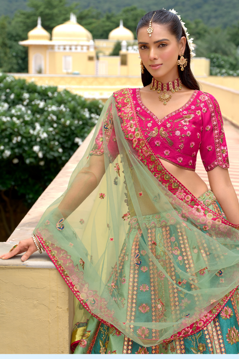 Indian_designer_lehenga_choli_with_stone_mirror_and_sequin_work_3 - LaVante Fashion